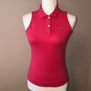 EUC Lacoste pink sleeveless polo